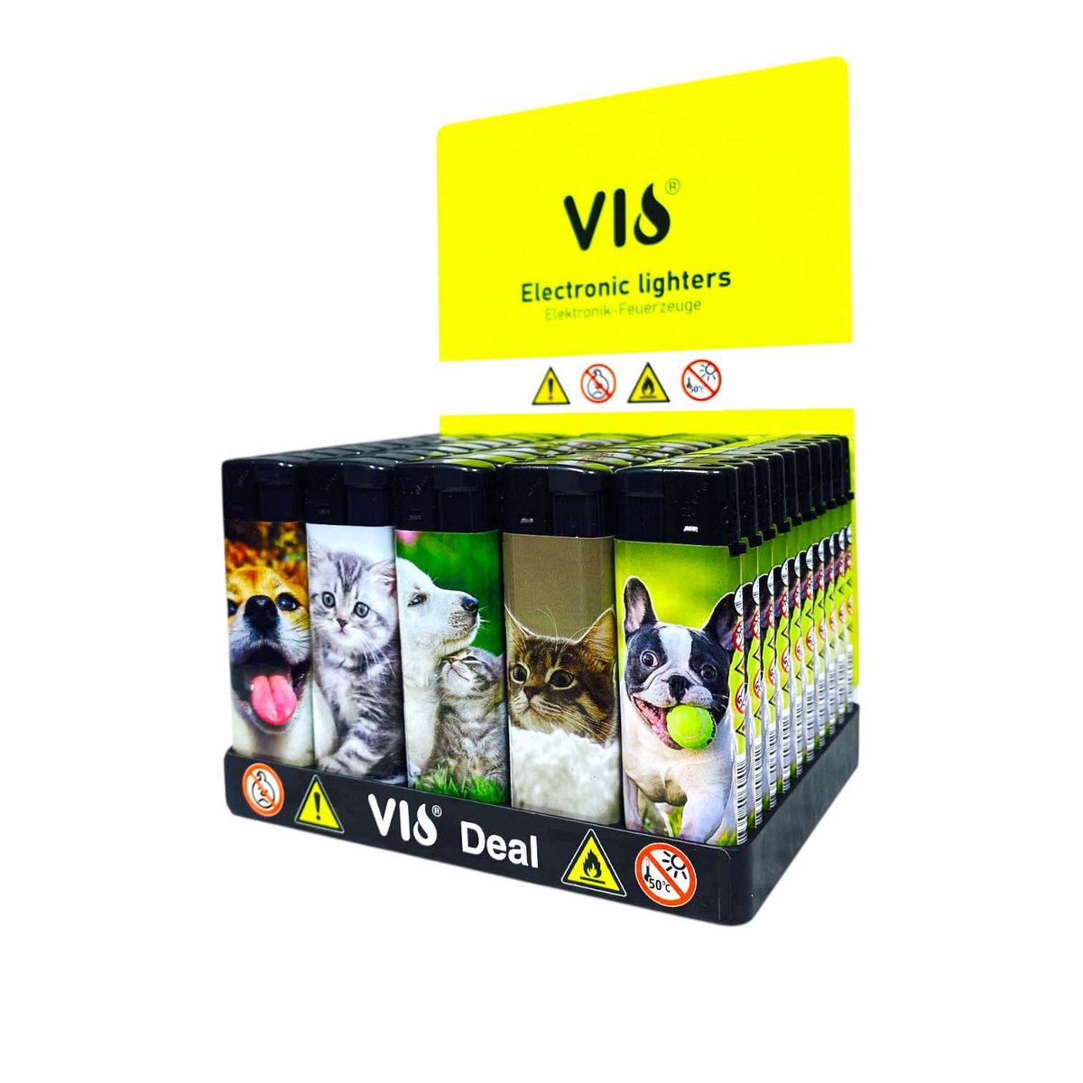 Klik aanstekers 50 stuks - kitty print- katten - navulbaar aansteker en verstelbaar vlam