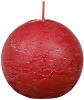 Bolsius - Petite bougie pilier rustique 'Boule' (Ø7,6cm) - Rouge Délicat