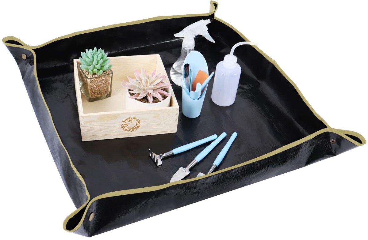 Ibenzoa® Waterdichte Tuinmat voor Verpotten en Planten, 100 x 100 cm, Zwart