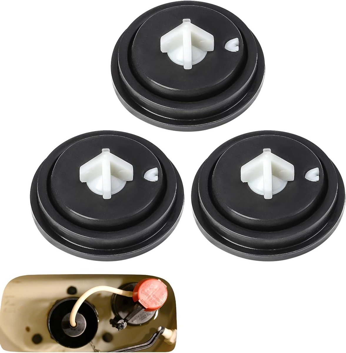 Allecto Plus - Waterspoeling toilet diafragmasluitingen rubber vlotterventielen (3 stuks)