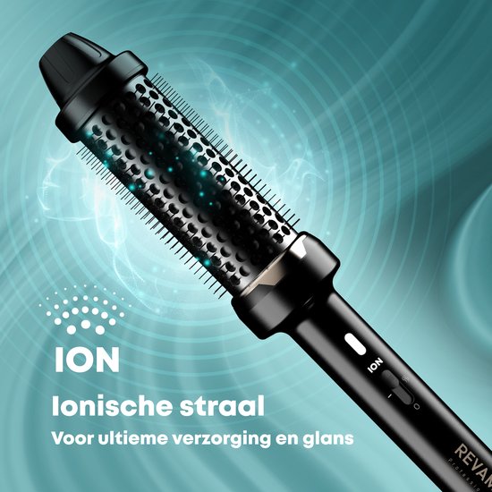 Revamp Keramische Krulborstel 40 mm - Fohnborstel met Ionentechnologie - Warmteborstel - Thermal Brush - Lichtgewicht - Blowout Brush - 3 Meter Salonkabel - Voor Krullen, Golven en Volume - Hitte Borstel - BR1400 - Zwart