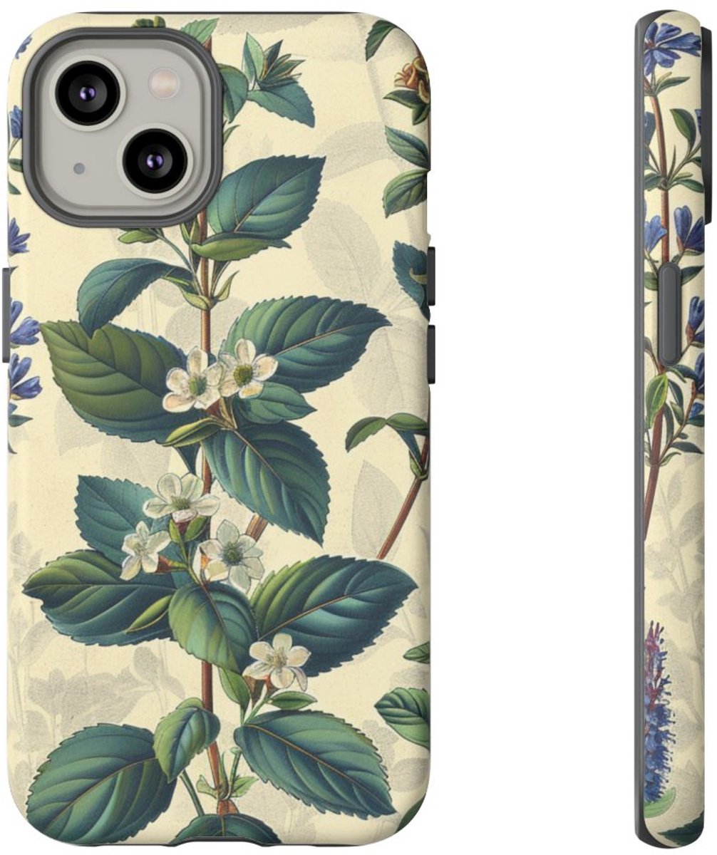 Vintage Botanisch Kruidenpatroon – Telefoonhoesje Geschikt voor iPhone 14