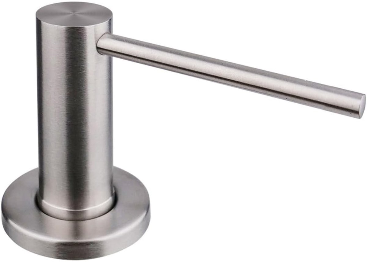 EXCITAT Inbouwzeepdispenser - met roestvrijstalen pomp - bovenvulling - verzonken - zilver