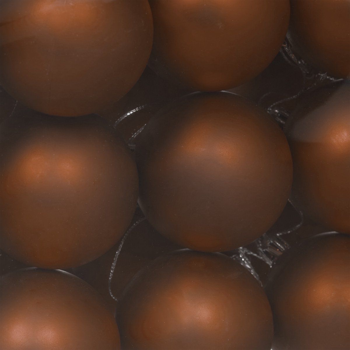 kerstballen set van 50 - Ø 6 cm - mat - kunststof - bruin – foto 2