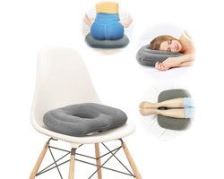 TOVBMUP Opblaasbaar donutkussen - Orthopedisch zitkussen - Donut kussen - Geschikt voor thuis, op kantoor of in de auto - Ideaal geschikt voor stuitje, prostaat, ischias, doorligwonden, pijnverlichting na de bevalling en na operaties