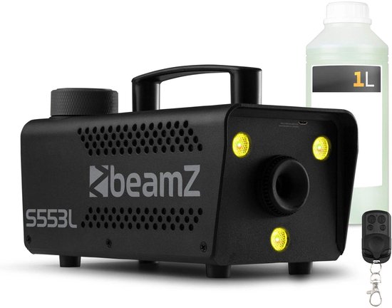Rookmachine met LED’s - BeamZ S553L - Set met 1 liter vloeistof - Voor Halloween - RGB LED’s - 550W