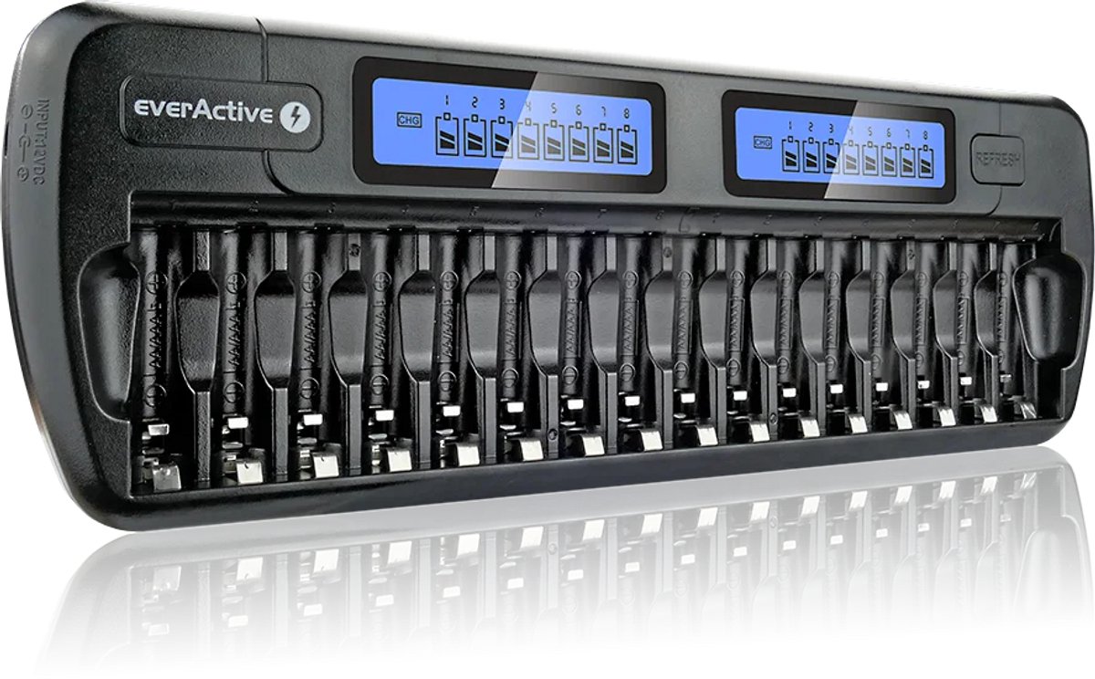 EverActive 16 Herbruikbare Batterijen Professionele Lader NC-1600 - Batterijlader