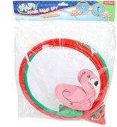 Flamingo duikringen set van 2 - kleurrijk zwembad speelgoed 80cm.