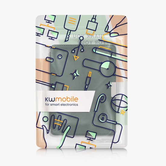kwmobile e-reader hoesje geschikt voor Kobo Aura Edition 2 hoes - Ereader flip case met standaard - E reader cover van kunstleer - In donkergroen — afbeelding 3