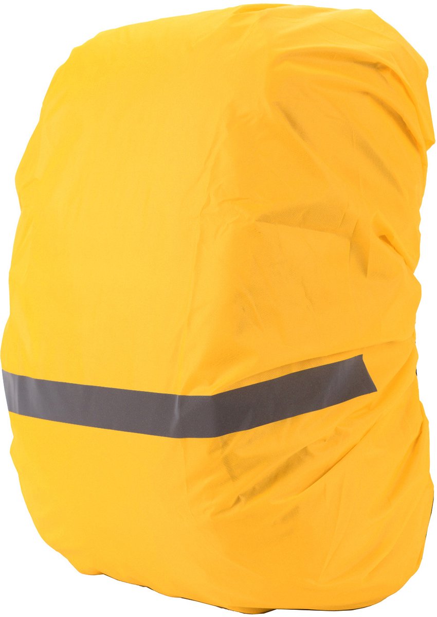 Regenhoes voor rugzakken, water- en winddicht, reflecterende strips, rugzakbescherming, regenhoes, 1 stuk, reflecterende hoes, Geschikt voor Buiten Wandelen, Fietsen, Bergbeklimmen, Kamperen - geel (S, 18-25L)