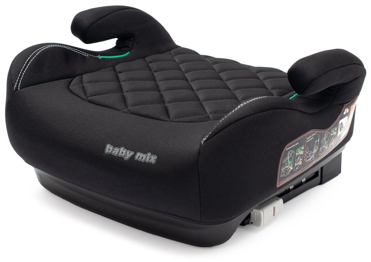 Baby Mix - Autostoeltje - Hero Plus ISOFIX I-Size zwart - kinderzitje - autostoel - ECE R129 - polyester - veiligheidsgordel