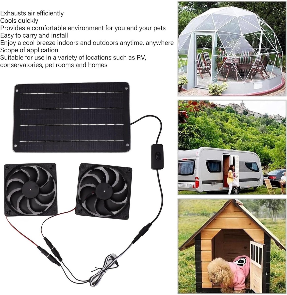 Release 50 W 12 V Zonnepaneel Aangedreven Ventilator 6 Inch Mini Ventilator Solar Ventilator voor Hond Kippenhok Kas RV Auto Ventilator Oplader