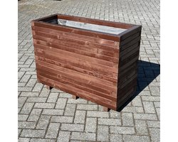 AMISHOUT - Hoge houten plantenbak 100x40x72cm – bruin - bloembak buiten