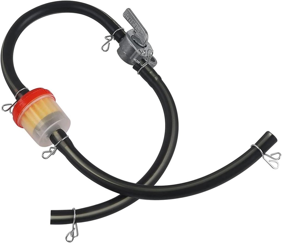 Allecto Plus - Benzinefilterset motorfiets met schakelaar en filterbeker - 6 mm benzineslang - Verwijder verontreinigingen en bescherm motor met dit filterpakket