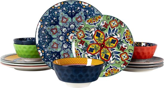 CreaTable, 21569, Série Set d'assiettes à pizza IN LOVE, service de vaisselle 6 pièces, assiettes à pizza en porcelaine CreaTable, 21569, Série Set d'assiettes à pizza IN LOVE, service de vaisselle 6 pièces, assiettes à pizza en porcelaine