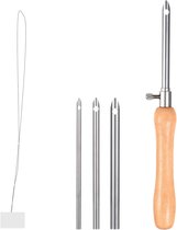 Houten Handvat Gaten Priem Naaien - Set van 3 Stuks Voorstekers