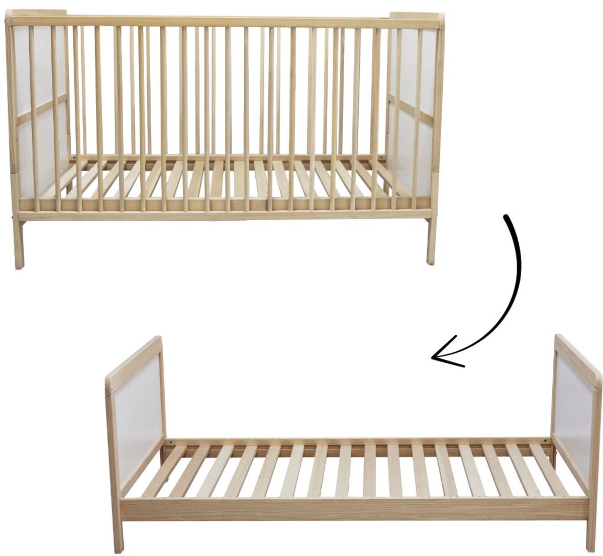 Kukka 2-in-1 Ledikant/Juniorbed 70 x 140 cm