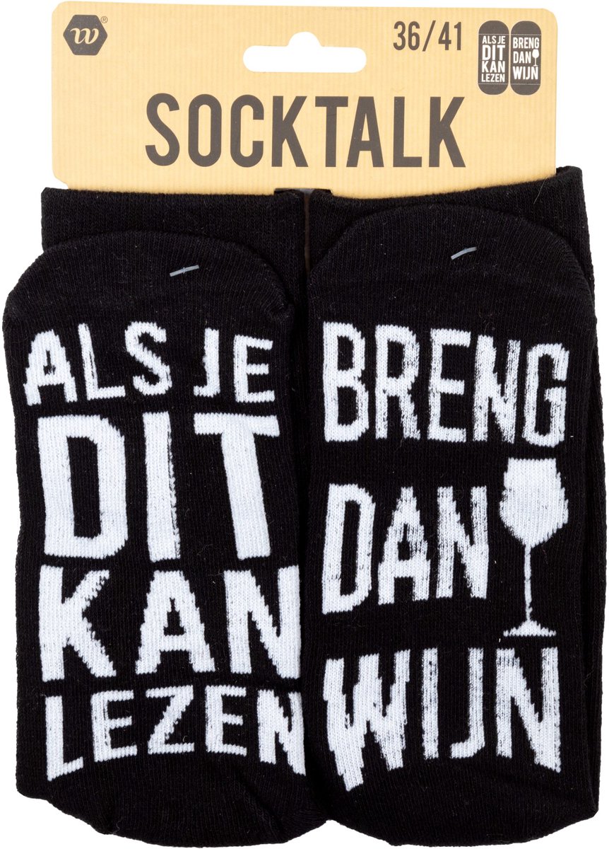 Socktalk | Statement sokken | Maat 36/41 | Breng wijn