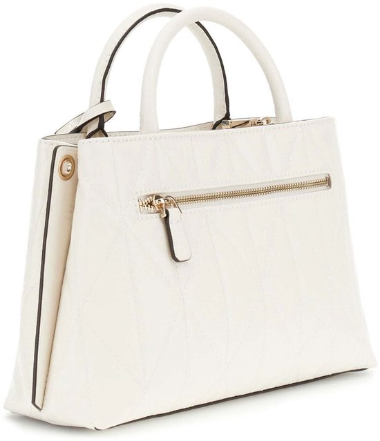 GUESS sac à main sac à épaule bandoulière Aldina Girlfriend Satchel Cream White écru