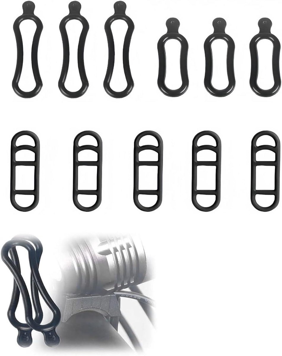 Allecto Plus - 11 stuks siliconen armband set voor fiets - elastische band - fietsband accessoire - rubberen ringen - fietsband versiering