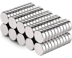 JUNAN Mini Disc Neodymium Magneten, 6mm x 1,3mm Sterke Ronde Kleine Magneten, Kleine Ronde Magneten, voor Whiteboards, Prikborden, Magneetborden, Koelkasten, Deur, Kaarten, Schermen (100 Stuks)