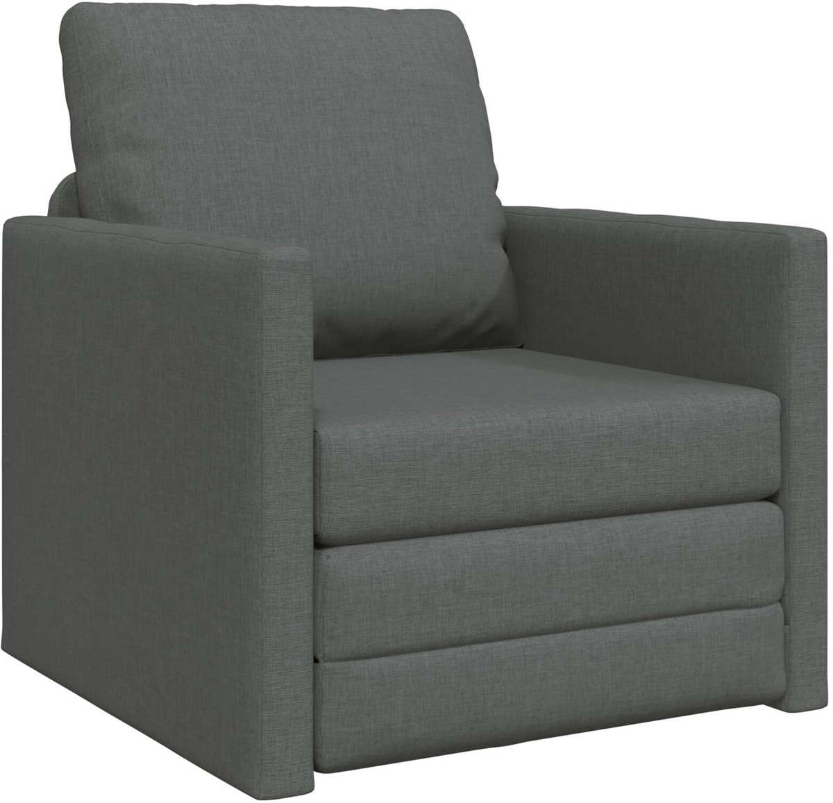 Slaapstoel - Uitklapbaar - Slaapbank - Logeerbed - Zetelbed - Slaapfauteuil - Vouwbed - 1 persoons - Zeer comfortabel - Donkergrijs