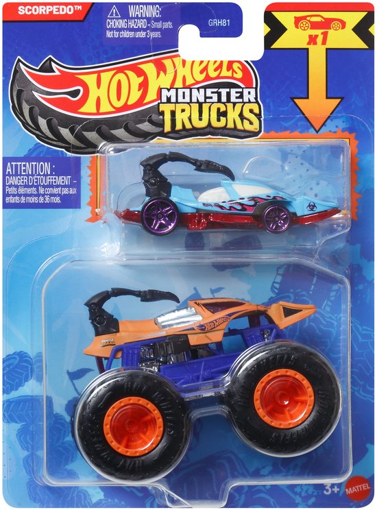 Hot Wheels Monster Trucks Auto - Scorpedo 2-delig inclusief kleine auto