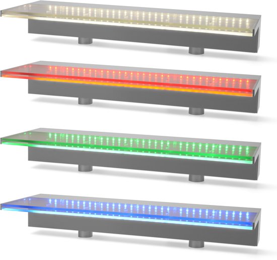 ExcelValley - Barrière anti-déversement en Acryl pour cascade 135 mm (5,3 po) pour piscine, spa ou étang [LED : oui] | 45 cm - 17,72"]
