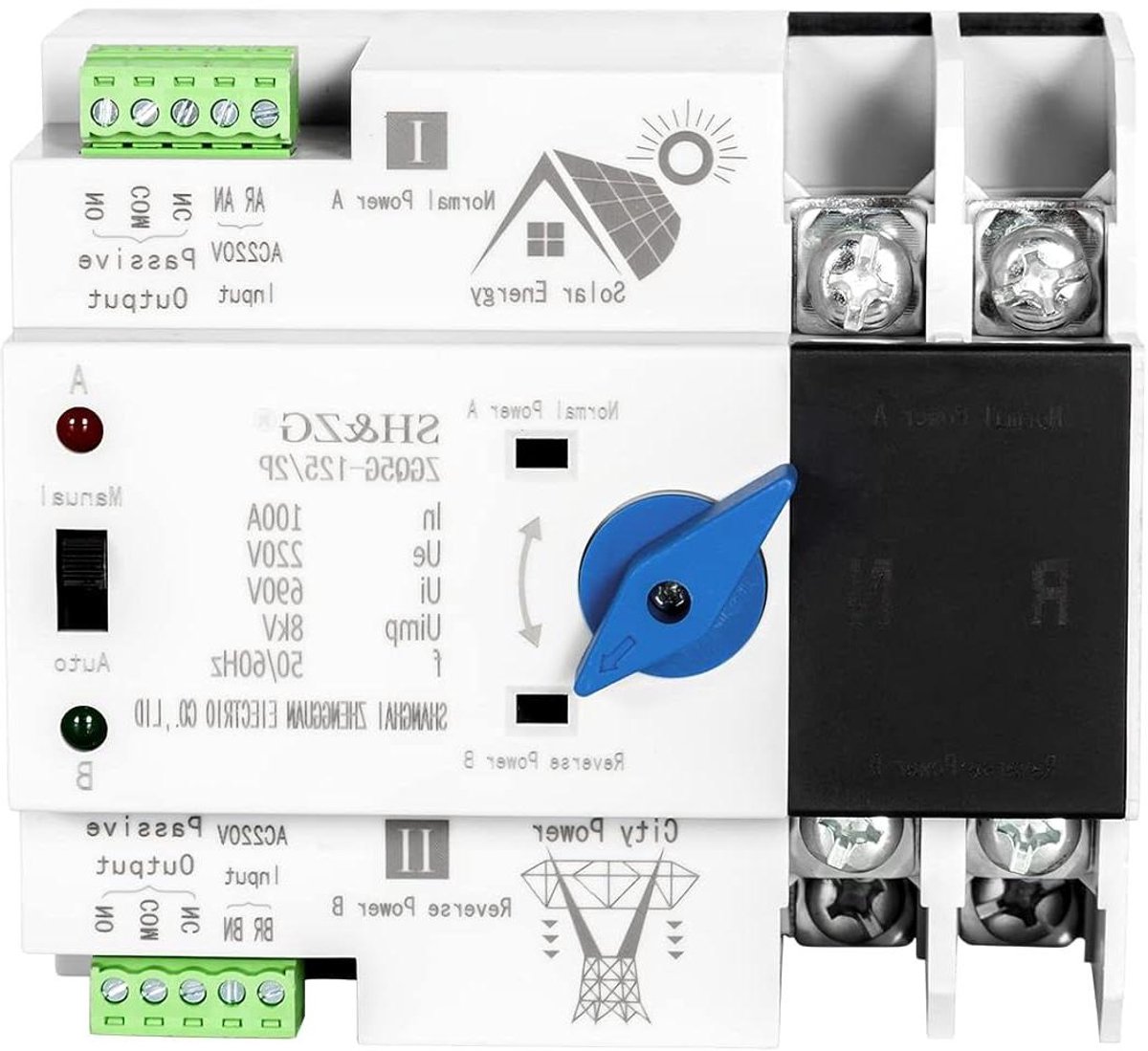 Allecto Plus - Omschakelaar Dual Power 230V 100A voor Thuis en Fabriek - Automatisch Schakelen Stroomonderbreker