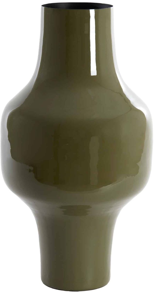 Light & Living Vaas Sindo - Groen - Ø27cm - Metaal - Modern - Bloemenvaas - Woondecoratie - Decoratieve vaas voor woonkamer of slaapkamer