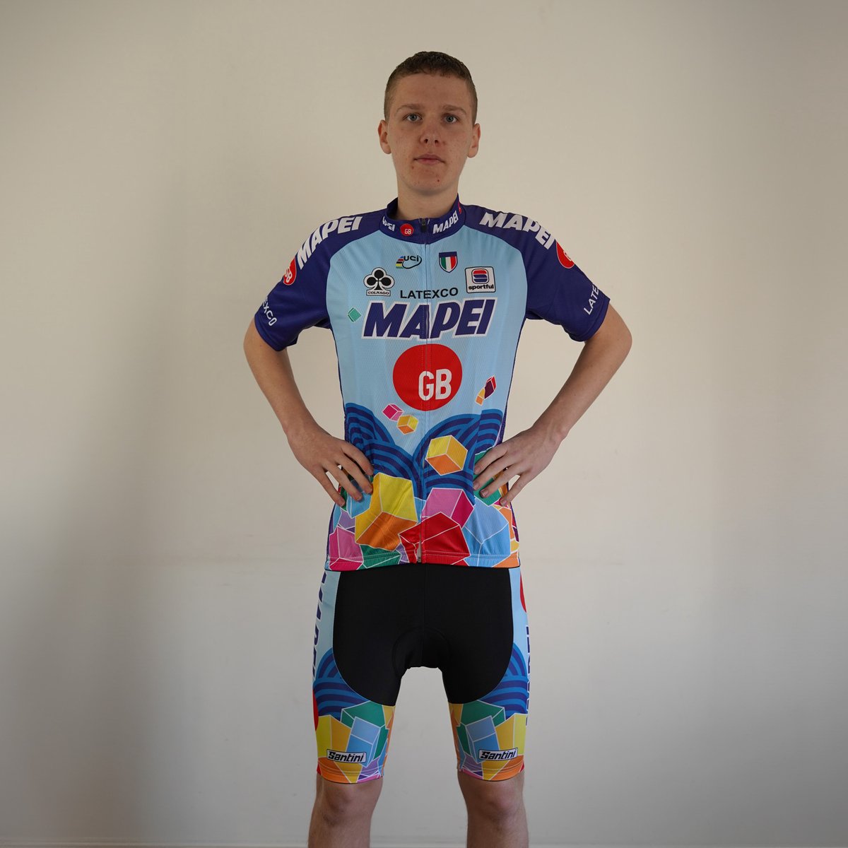 Mapei blauw - wielershirt - koerstrui - retro - vintage - maat M