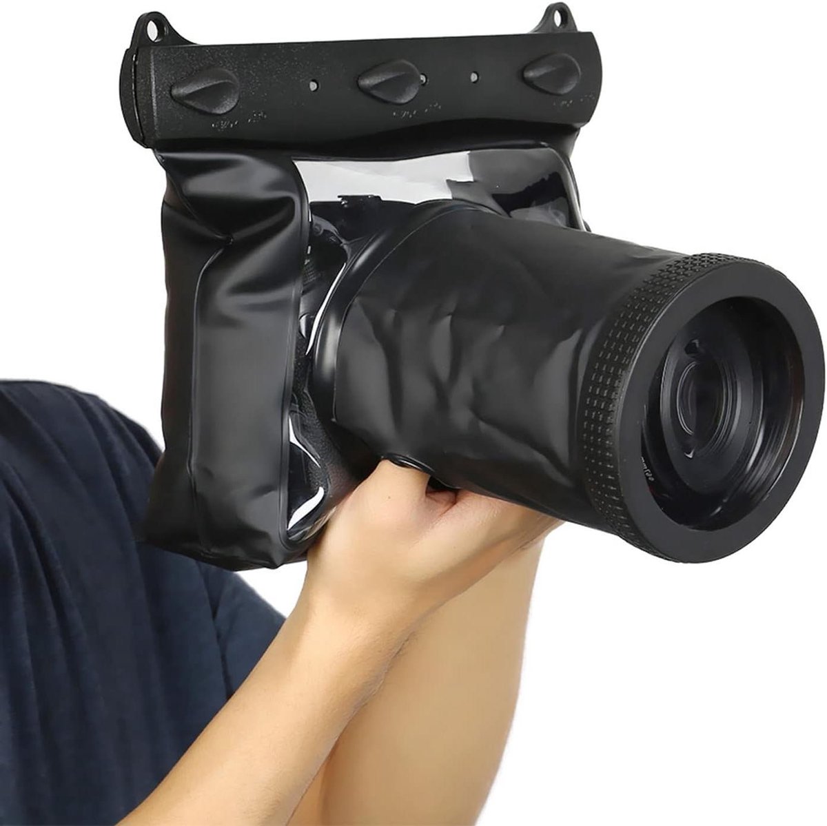 Allecto Plus - Waterdichte Camera Tas voor Nikon SLR Camera - Duiktas - Droogtas 20M Waterdicht - Transparante Lens Cover