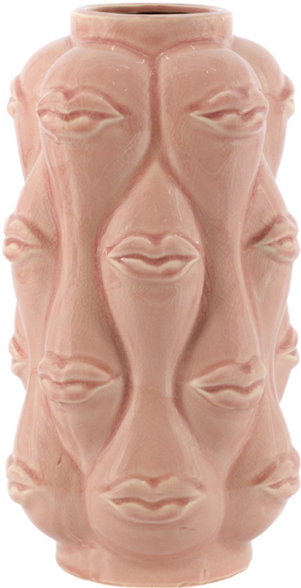 Homebound by Kolony HomeBound by KY | Aardewerk vaas 'Lips' roze | bloemenvaas | 16,5x16,5x34,5cm