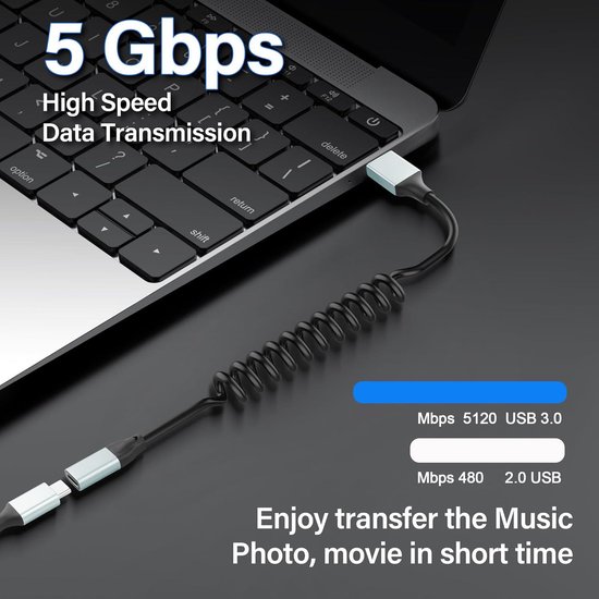 4-in-1 USB C-Kabel Lightning kabel 5M[Apple MFi gecertificeerd] 60W Multi iPad Oplader kabel Combo Lightning/Type C/USB A-poort voor iPhone, Android Samsung Galaxy, Huawei, Oneplus (60W, 5M