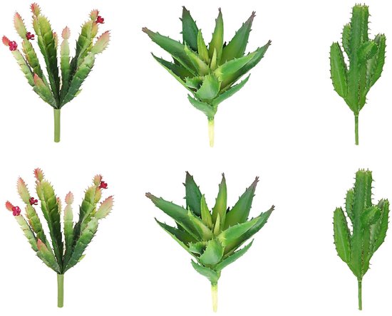 Kunstplanten – Vetplanten in Pot – Kamerplanten – Nep planten – 4 Stuks
