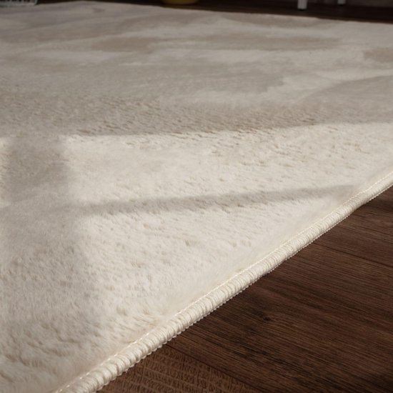 TT Home Hoogpolig Tapjit Shaggy Woonkamer Modern Effen Kleur Fluffy, Kleur:Beige, Maat:140x200 cm