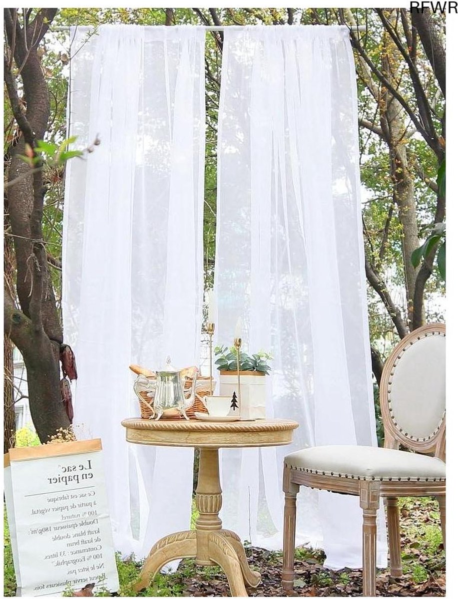RFWR Transparante Witte Gordijnen voor Woonkamer en Keuken, Kant-en-Klare Raamdecoratie 260x100 cm