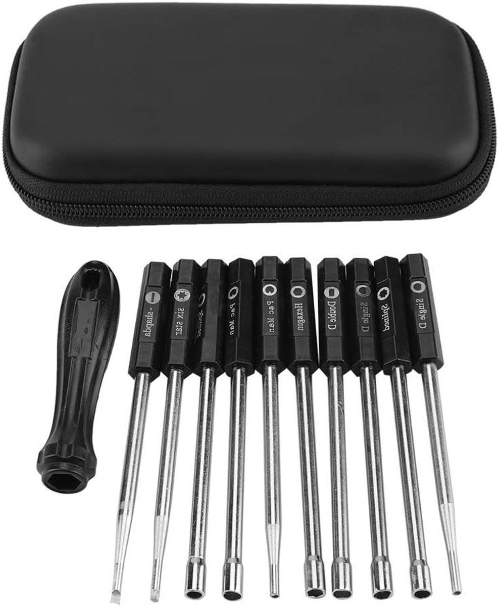 Allecto Plus - 10-delige set carburateur instelgereedschap met etui voor motorsnijder - 2-cycli motorzaag blazer