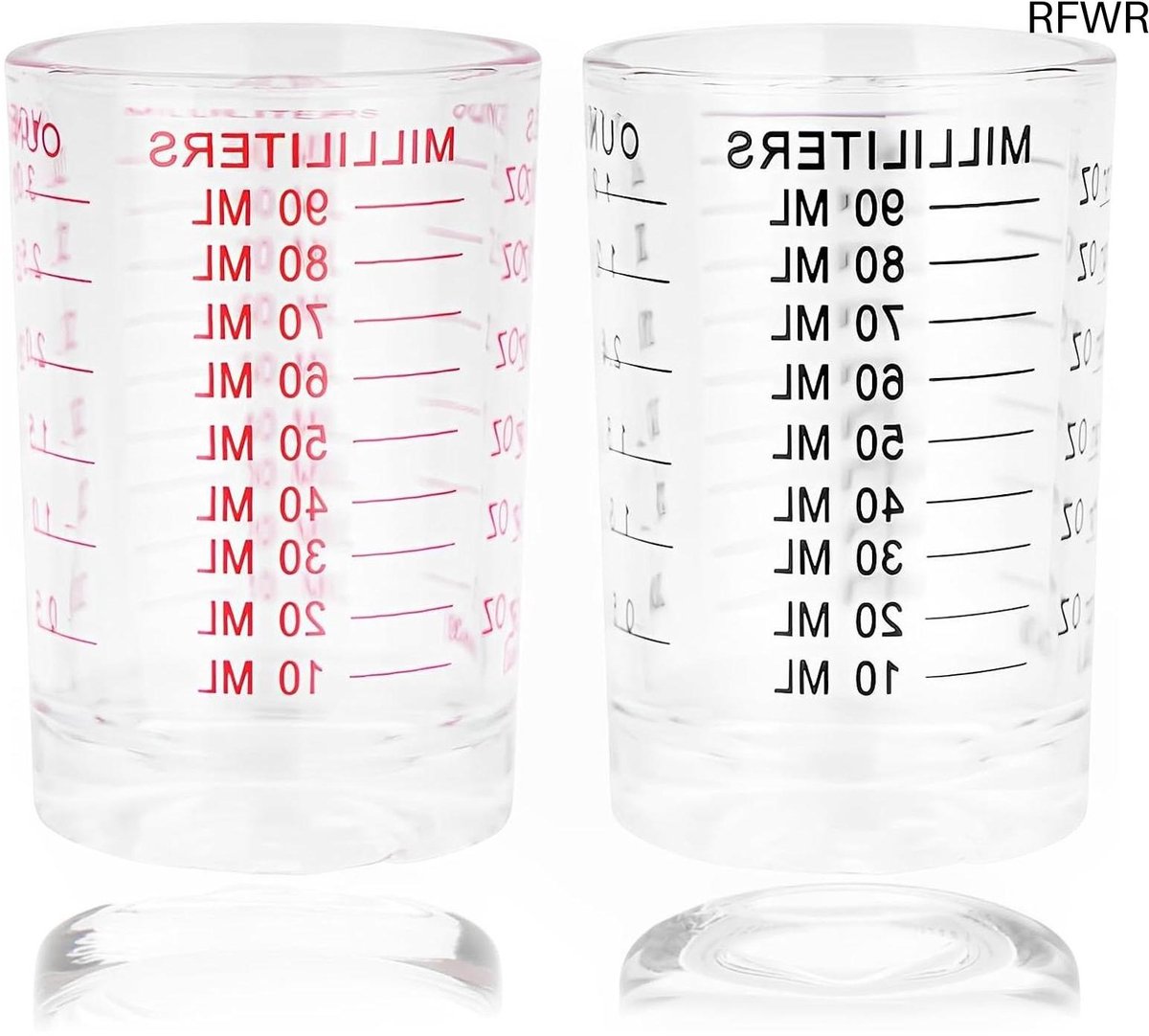 RFWR® Maatbekers 90 ml - Set van 2 voor cocktails, koffie, en meer