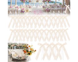 50 Stuks Auto Strikken voor Bruiloftdecoratie - Beige Kleur - Auto Geschenk en Snoepzakje - Huisdecoratie voor Bruiloft Evenementen