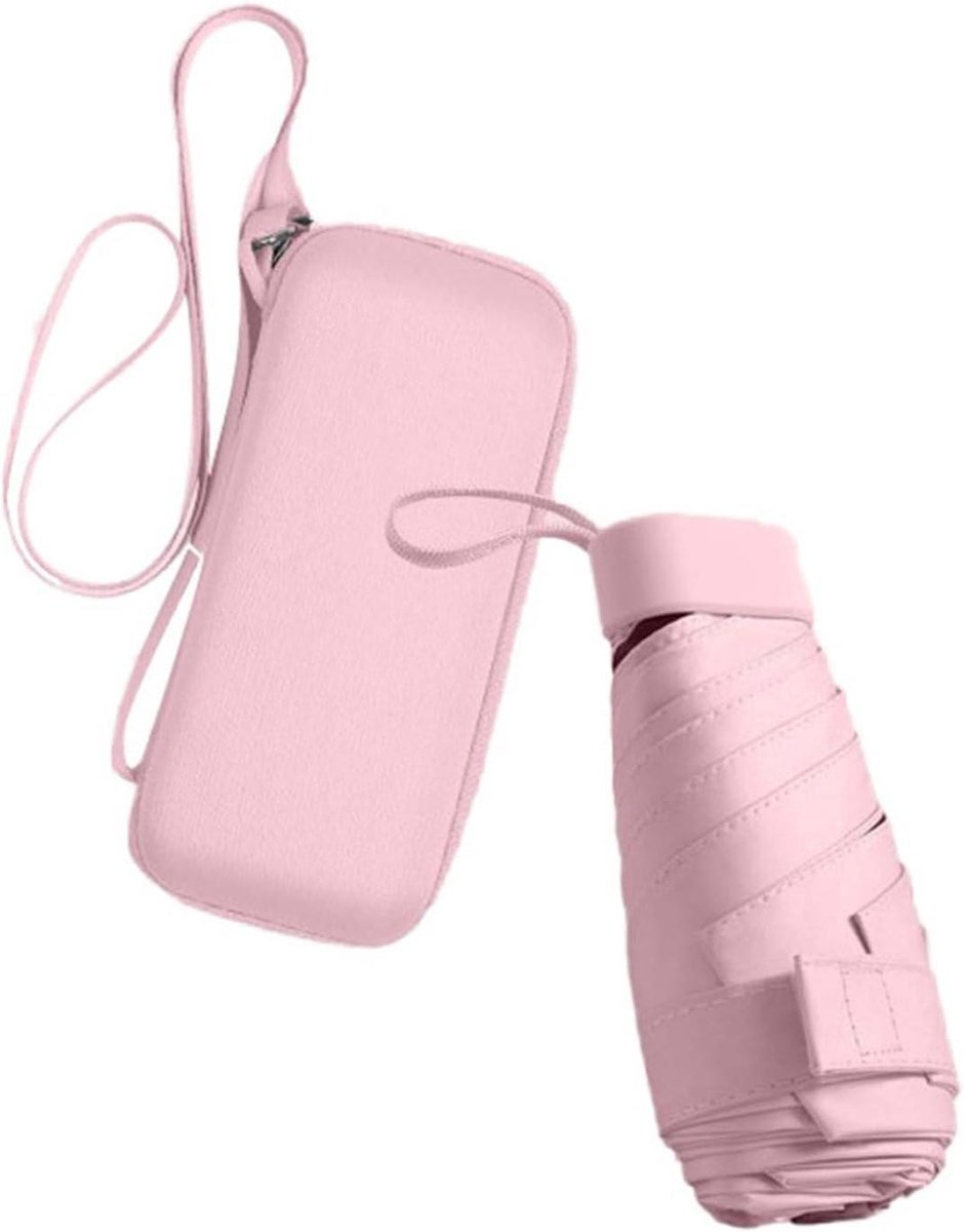 Opvouwbare reisparaplu voor dames - compact en winddicht - UV-bescherming met rits - ideaal voor zon en regen
