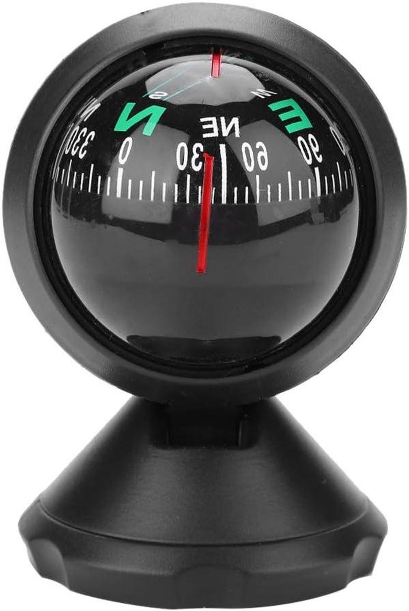JGS Premium - Auto Kompas met Hellingmeter en Houder voor Auto en Boot - Navigatiekompas met Lijm voor Dashboard - Digitale Navigatie voor Boot en Zeeboot