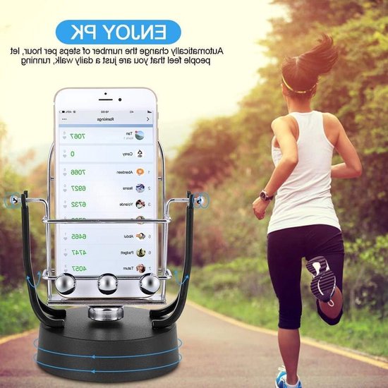 Foto: Jgs premium telefon swing device met electronic perpetual motion voor veilige handyhalter automatische shake motion usb kabel fitness en stappen verdienen