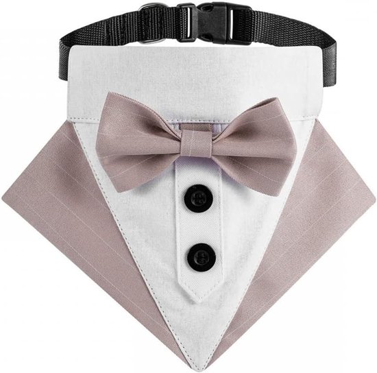 Inovra Plus - Pour chien Mariage - Bandana réglable pour chien avec nœud - Écharpe respirante pour chien avec anneau en D