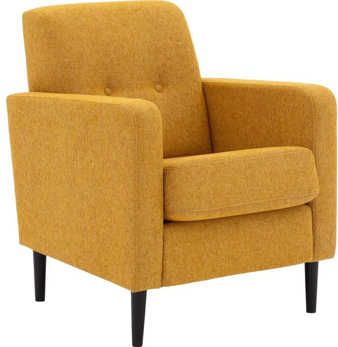 Goossens Fauteuil Hipp - Stof - Geel
