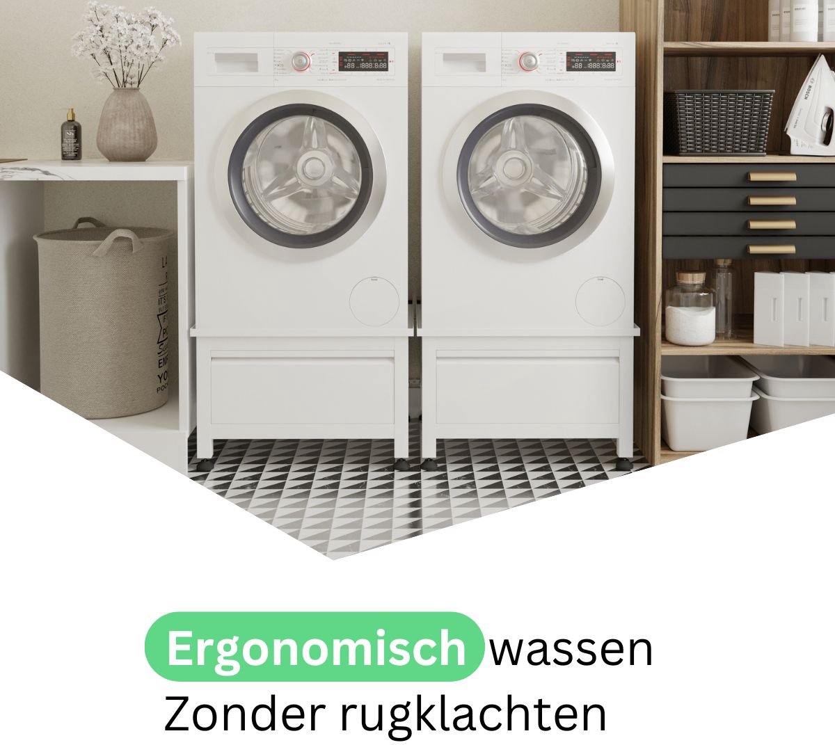 Wasophoogte Wasmachine verhoger - Dubbel met lade thumbnail 7