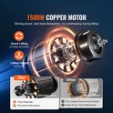 1500W koperen motor met snelle warmteafvoer, naast een gedetailleerde vergelijking van motoren.
