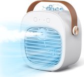 Mini airco-kleine airco-4000mAh oplaadbare persoonlijke luchtkoeler-Mini-airconditioner met 3 snelheden - mini aircooler met water-Stille desktopkoelventilator voor thuis, slaapkamer, reizen, kantoor, buiten en binnen