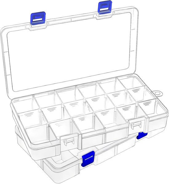 Boîte de rangement adaptable - économe en espace et portable - 1 pièce - transparent