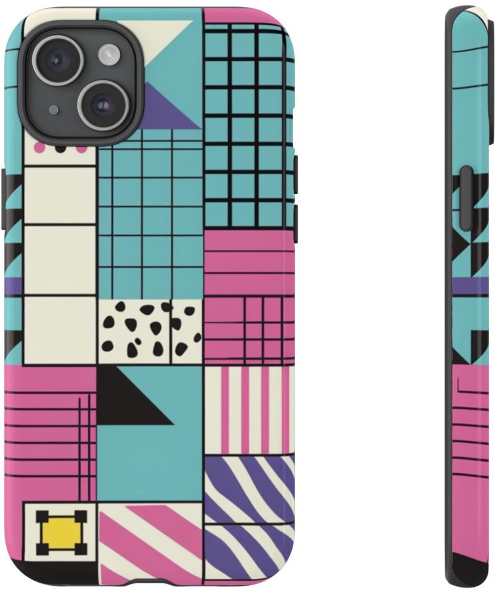 Geometrisch Kleurvlakpatroon – Telefoonhoesje Geschikt voor iPhone 15 Plus